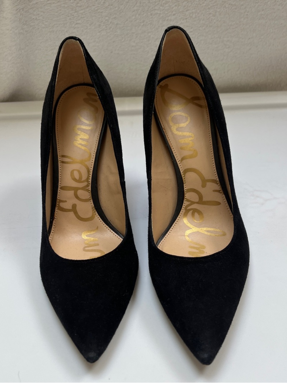 Sam Edelman Maggie Black Suede Pointed Pumps Excellent Condition